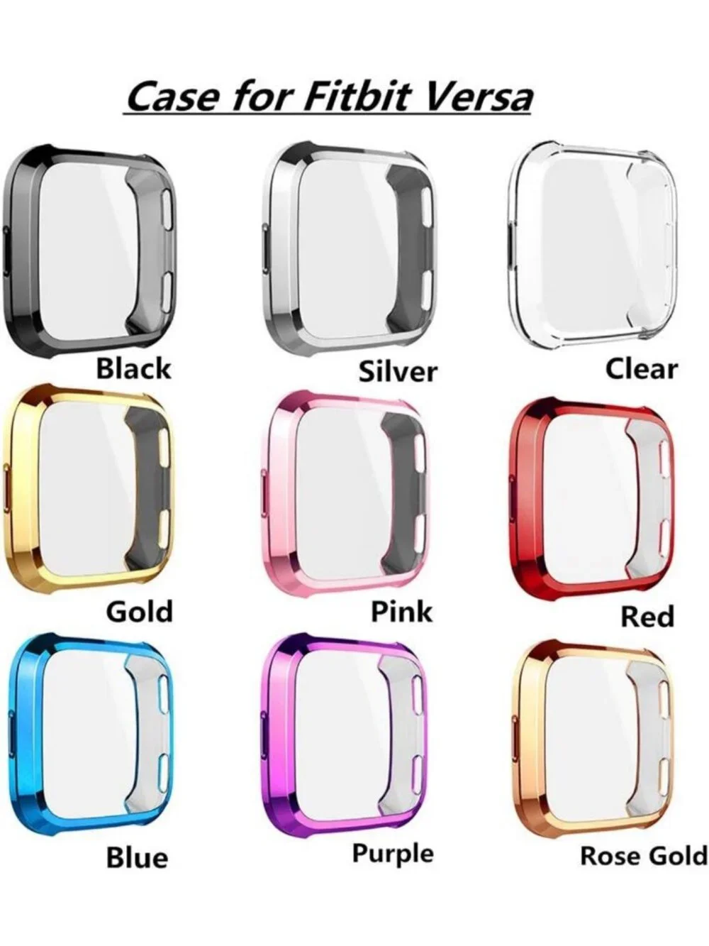 8-Pack Ultra Slim Screen Protector Case for Fitbit Versa - Scratch-Proof TPU